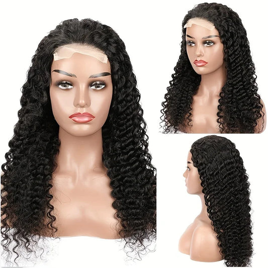 Deep Curly Lace Front Human Hair Wig Pre Plucked With Baby Hair