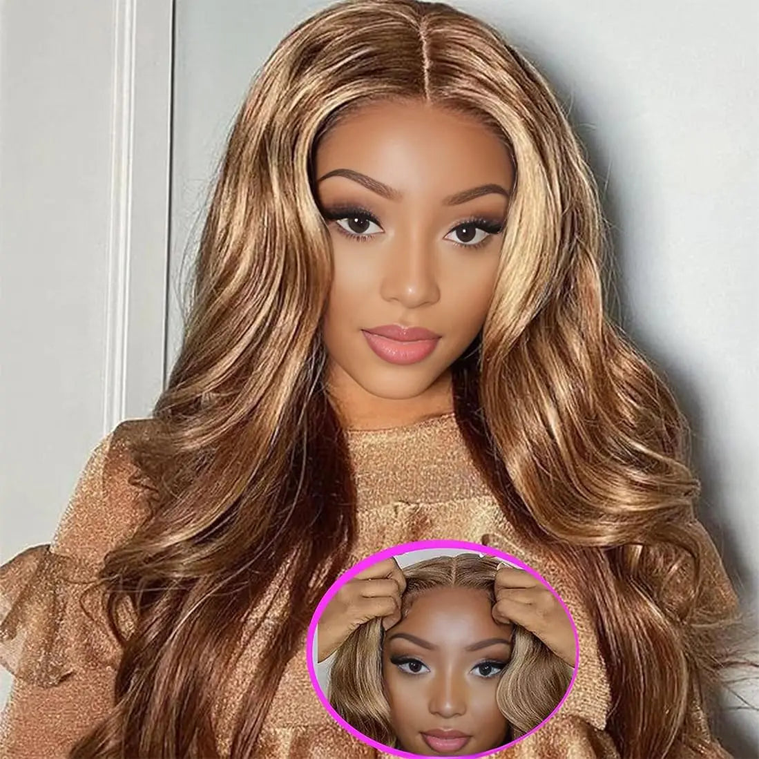 Wear and Go Glueless Ombre Highlight Honey Blonde Wig