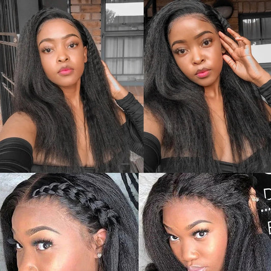 Kinky Straight Lace Front Wig with Natural Hairline