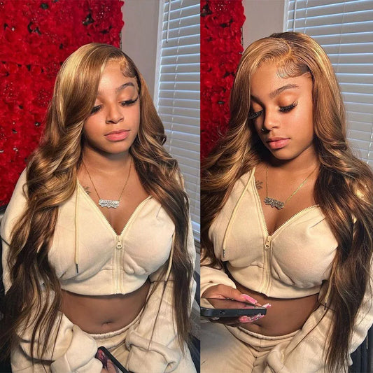 Long Brazilian Ombre Blonde Glueless Wig