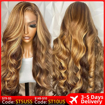 Ombre Honey Blonde Highlight Color Wig