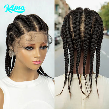 Cornrow Box Braided Synthetic Wig with Baby Hair