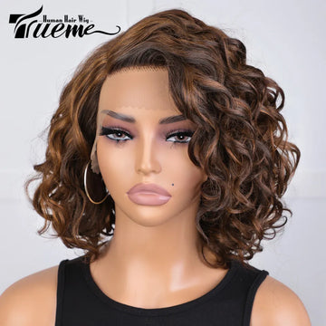 Bouncy Curly Short Bob Lace Front Wig