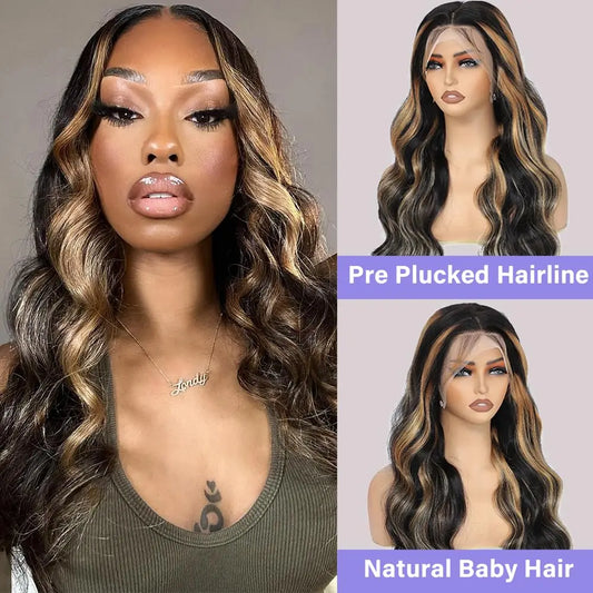 13x4 Lace Front Highlight Ombre Pre Plucked Wig Hair