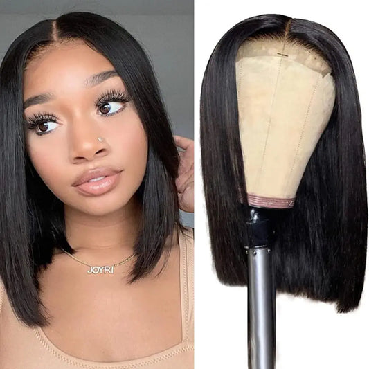 Highlight Short Bob Bone Straight Pre Plucked Wig