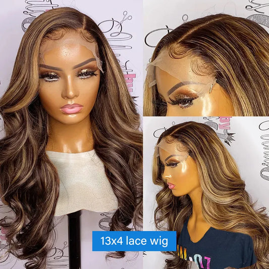 Ombre Honey Blonde Highlight Color Wig