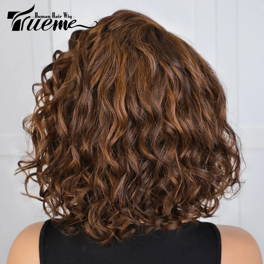 Bouncy Curly Short Bob Lace Front Wig