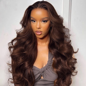 Chocolate Brown Pre Plucked Lace Front Wig