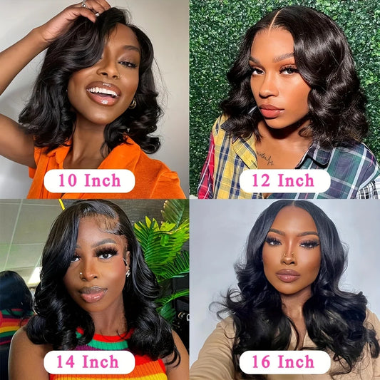 Wear & Go Glueless Pre Plucked Bob Body Wave 4x4 Lace Closure Wig