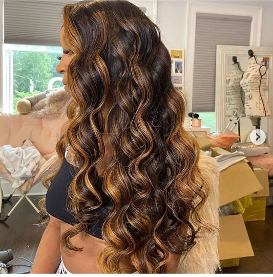 Piano Ombre Blonde Brown Highlight HD Lace Front Body Wave