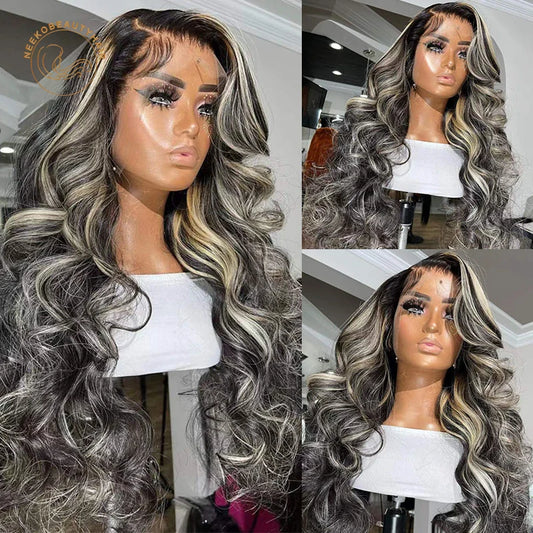 Wavy Highlight Blonde Human Hair Wig