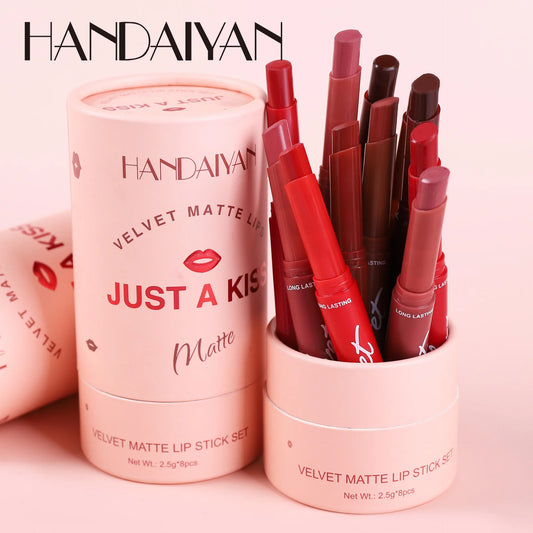 Handaiyan 8 Pieces Gift Box Set Matte Velvet Lip Gloss