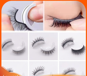 1Pair Reusable Self-adhesive False Eyelashes 3D Mink Lashes Glue-free Eyelash Extension 3 Seconds to Wear No Glue Needed Lashes