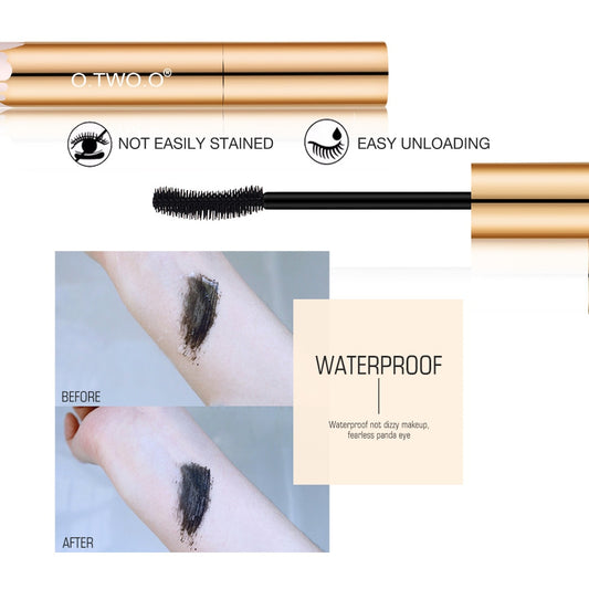 O.TWO.O 3D Mascara Lengthening Black Lash Eyelash Extension Eye Lashes Brush Beauty Makeup Long-wearing Gold Color Mascara