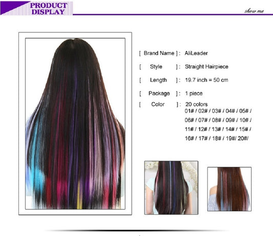 Synthetic One Clip In Hair Extensions 57Color Synthetic Clip In Hair Extensions Long Straight One Piece Clip-In Hairpieces