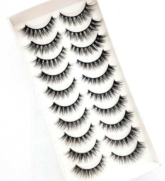 NEW 10 Pairs Natural False Eyelashes Fake Lashes Long Makeup 3d Mink Lashes Extension Eyelash Mink Eyelashes for Beauty 54