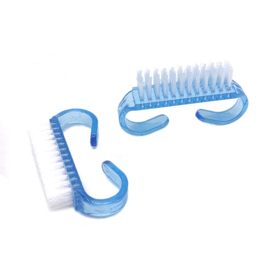 10 Pcs Nail Cleaning Brushes Finger Care Dust Clean Handle Scrubbing Tool Set File Manicure Pedicure Blue Brush