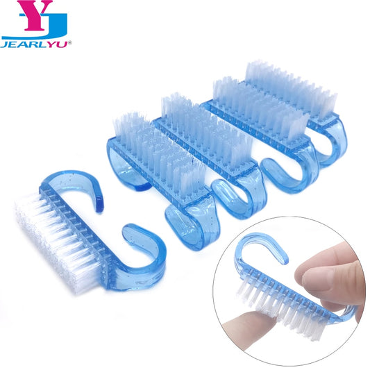 10 Pcs Nail Cleaning Brushes Finger Care Dust Clean Handle Scrubbing Tool Set File Manicure Pedicure Blue Brush