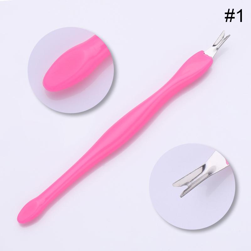 Nail Art Pusher Dead Skin Remover Stick Rod Gel Polish Stainless Steel Tweezers Nail Cutter Nail Art Tool Pedicure For