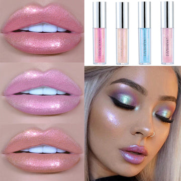 Handaiyan 6 Colors Lip Gloss Longlasting Glitter Red Nude Lipstick Liquid Waterproof Moisturize Luminous Lipgloss Makeup