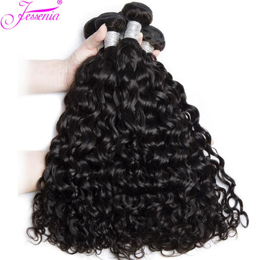 Brazilian Water Wave Human Hair Bundles 12A Unprocessed Wet Hair Weave 1/3/4 Deals Deep Curly 100g/Bundle Virgin Hair Extensions